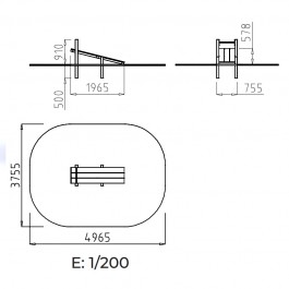 dimensions du module de gymnastique enfant banc abdominal incliné