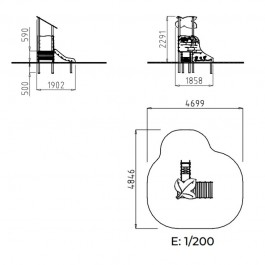 dimensions du toboggan pour aire de jeux
