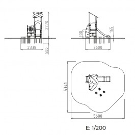 Dimensions du toboggan pour enfants de 1 à 6 ans