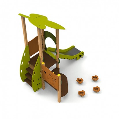 Toboggan aire de jeux avec plots d'équilibre