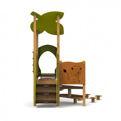 Toboggan aire de jeux avec plots d'équilibre