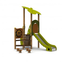 Toboggan aire de jeux avec plots d'équilibre