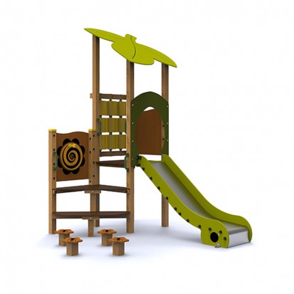 Toboggan aire de jeux avec panneaux ludiques