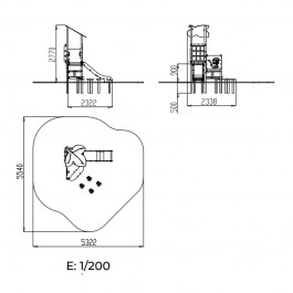 dimensions du Toboggan aire de jeux avec panneaux ludiques