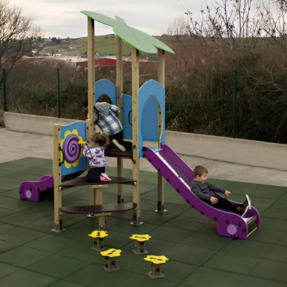 Toboggan double pour aire de jeux pour enfants de 1 à 6 ans