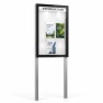 Vitrine sur poteaux ép.54 mm avec bandeau-titre EDGE PROCITY