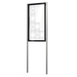 Vitrine sur poteaux EDGE PROCITY pour 12 feuilles A4