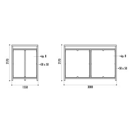 Abri bus en acier et plexiglas CELOUX 300cm