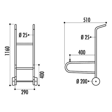 Diable N°2 pour chaises empilables