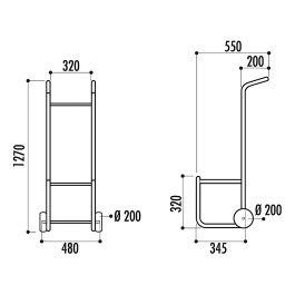 Diable pour chaises empilables ISO