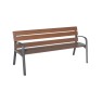 Banc CHARLES  en bois exotique et pied fonte