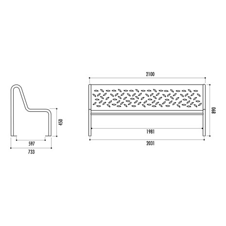 Banc GAUTHIER en acier