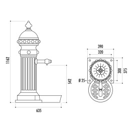 Fontaine ronde en fonte ARCHES