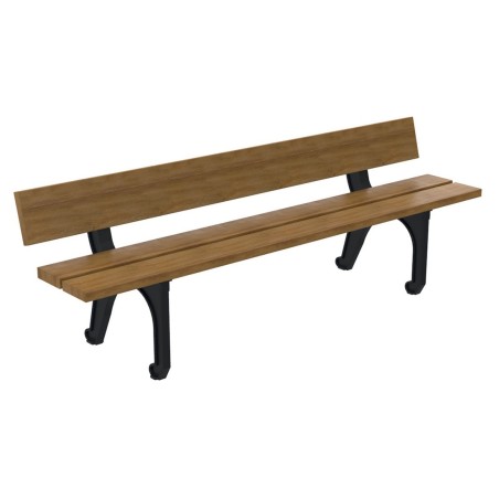 Banc urbain bois exotique et fonte BILBAO