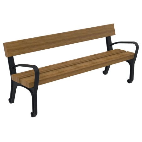 Banc CHARLEMAGNE en bois exotique et pied fonte