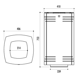 Corbeille carrée en acier FANO
