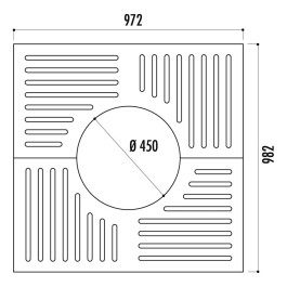 Grille d'arbre carrée en fonte AVERNES