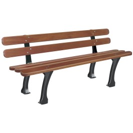 Banc CARLOMAN en bois exotique et pied fonte