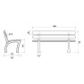 Banc CARLOMAN en bois exotique et pied fonte