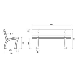 Banc CLEMENT en bois et pied fonte