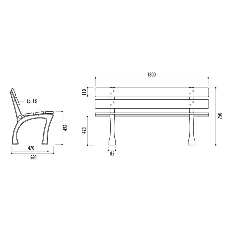 Banc urbain en compact CORK