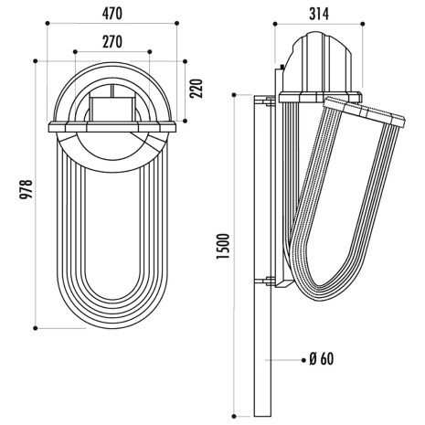 Corbeille ovale en polyéthylène ARAGONA