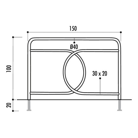 Barrière de ville en acier MANSO 150cm