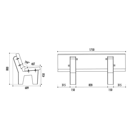 Banc public béton ÉLÉONORE