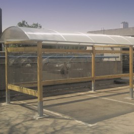 Abri 2 roues en verre trempé structure bois VERIGNON