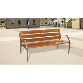 Banc CHARLY 6 lames 180 cm bois exotique et pied fonte