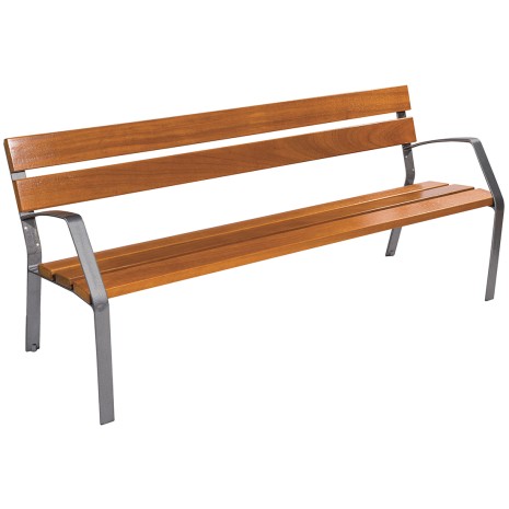 Banc CHARLY 5 lames 180 cm bois exotique et pied fonte