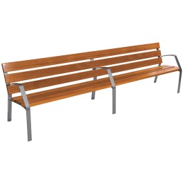 Banc CHARLY 6 lames 300 cm bois exotique et pied fonte300