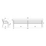 Banc CHARLY 6 lames 300 cm bois exotique et pied fonte300