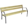 Banc CHARLY 5 lames 180cm Bois pin traité et pied fonte