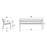 Banc GALERAN 180cm en aluminium