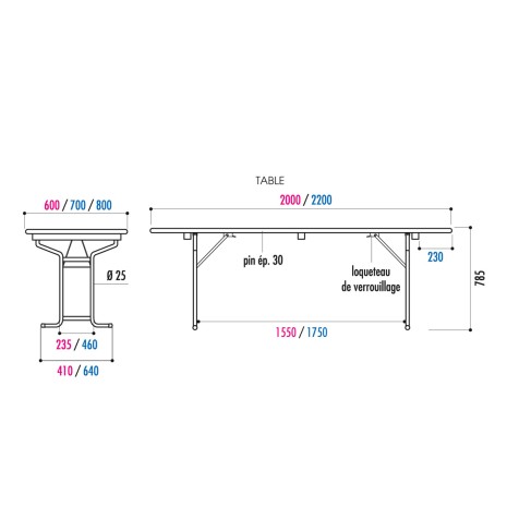 Table pliante VIENNE