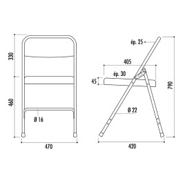 Chaise pliante PALERME Vinyle