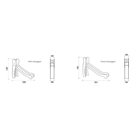Toboggan en polyéthylène et aluminium LILOU