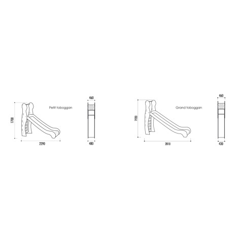 Toboggan en polyéthylène et aluminium LILOU