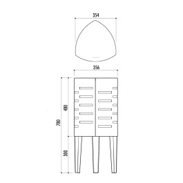 Corbeille triangulaire en métal CORGNALETO