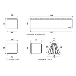 Banquette PAULA en plastique 100% recyclable