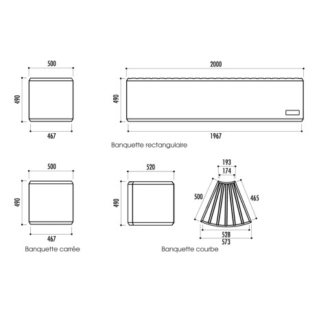 Banquette PAULA en plastique 100% recyclable