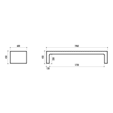 Banquette PALMYRE en plastique 100% recyclable