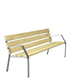 Banc CHARLY 6 lames 180cm Bois pin traité et pied fonte