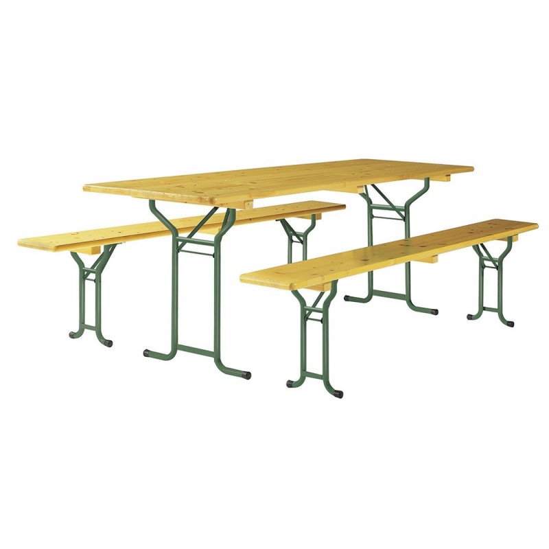 Ensemble De Reception Pliant - Table 8 Personnes 180cm Et 2 Bancs