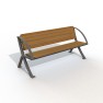 Banc BERGERAC en compact et pied acier