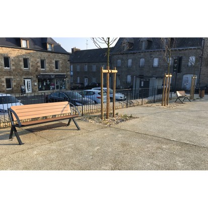 Banc BERGERAC en compact et pied acier