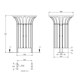 Corbeille ronde en compact MAYOTTE  40 l