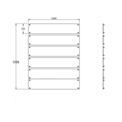 Module cache-conteneurs en acier et lames en compact