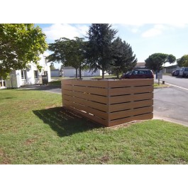 Module cache-conteneurs en acier et lames en compact